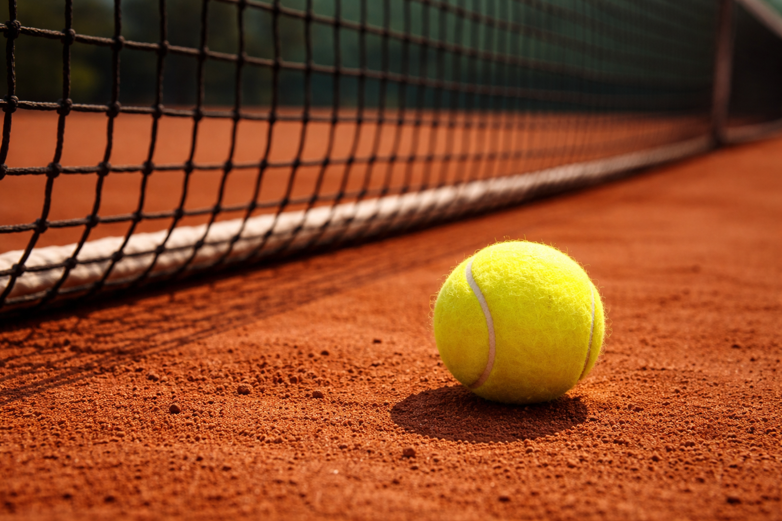 Tennis court and ball